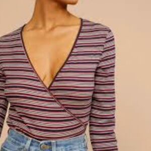 Rouje Striped Wrap Shirt Size 34